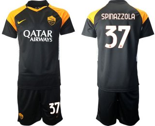 Men 2020-2021 club Rome away 37 black Soccer Jerseys