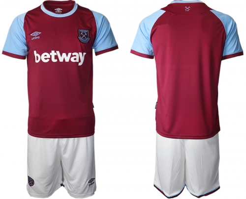 Men 2020-2021 club West Ham United home blank red Soccer Jerseys