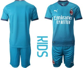 Youth 2020-2021 club AC milan away blue Soccer Jerseys