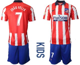 Youth 2020-2021 club Atletico Madrid home 7 red Soccer Jerseys