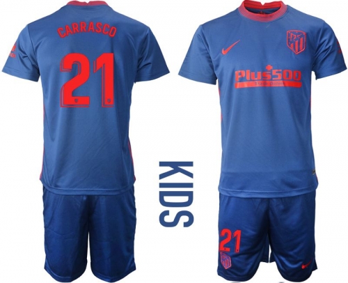 Youth 2020-2021 club Atletico Madrid away 21 blue Soccer Jerseys