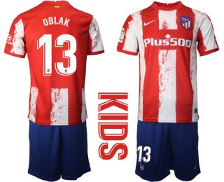 Youth 2021-2022 Club Atletico Madrid home red 13 Nike Soccer Jersey