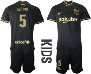 Youth 2020-2021 club Barcelona away 5 black Soccer Jerseys