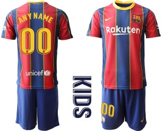 Youth 2020-2021 club Barcelona home customized red Soccer Jerseys