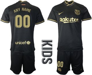 Youth 2020-2021 club Barcelona away customized black Soccer Jerseys