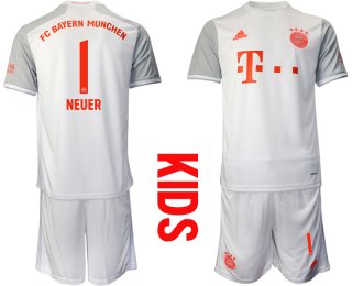 Youth 2020-2021 club Bayern Munich away white 1 Soccer Jerseys