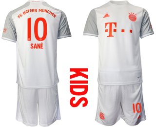 Youth 2020-2021 club Bayern Munich away white 10 Soccer Jerseys