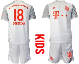 Youth 2020-2021 club Bayern Munich away white 18 Soccer Jerseys