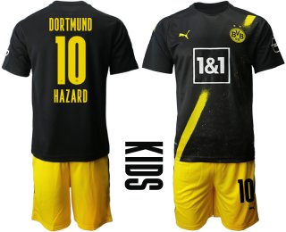 Youth 2020-2021 club Borussia Dortmund away 10 black Soccer Jerseys