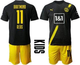 Youth 2020-2021 club Borussia Dortmund away 11 black Soccer Jerseys