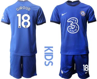 Youth 2020-2021 club Chelsea home 18 blue Soccer Jerseys