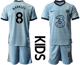 Youth 2020-2021 club Chelsea away Light blue 8 Soccer Jerseys