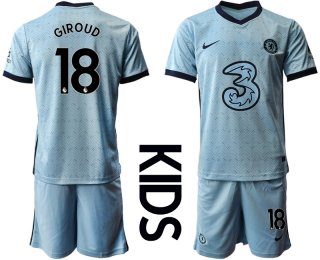 Youth 2020-2021 club Chelsea away Light blue 18 Soccer Jerseys