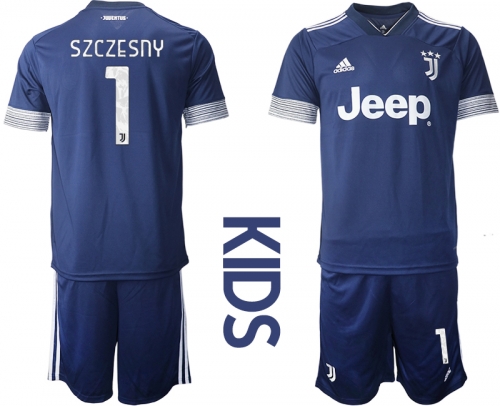 Youth 2020-2021 club Juventus away blue 1 Soccer Jerseys