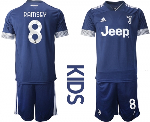 Youth 2020-2021 club Juventus away blue 8 Soccer Jerseys