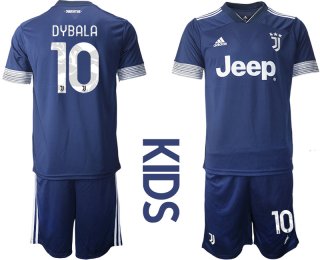 Youth 2020-2021 club Juventus away blue 10 Soccer Jerseys