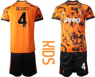 Youth 2020-2021 club Juventus away orange 4 Soccer Jerseys