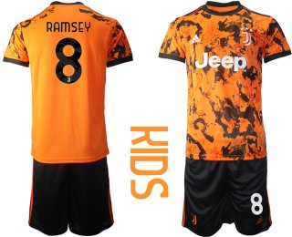 Youth 2020-2021 club Juventus away orange 8 Soccer Jerseys