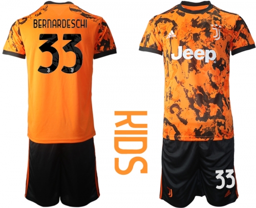 Youth 2020-2021 club Juventus away orange 33 Soccer Jerseys