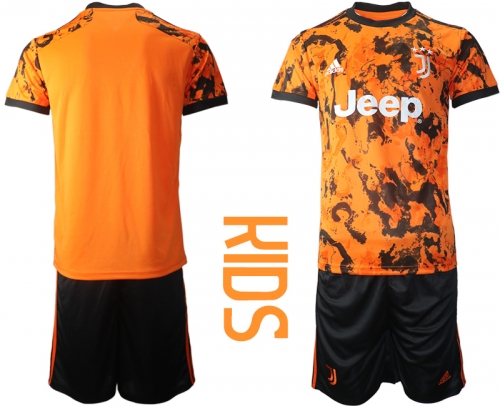 Youth 2020-2021 club Juventus away orange blank Soccer Jerseys