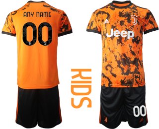 Youth 2020-2021 club Juventus away customized orange Soccer Jerseys