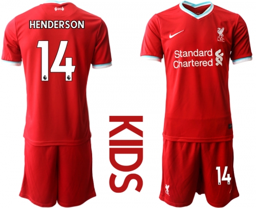 Youth 2020-2021 club Liverpool home 14 red Soccer Jerseys