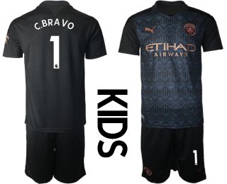 Youth 2020-2021 club Manchester City away black 1 Soccer Jerseys