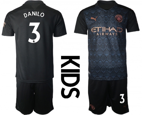 Youth 2020-2021 club Manchester City away black 3 Soccer Jerseys