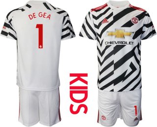 Youth 2020-2021 club Manchester united away 1 white Soccer Jerseys