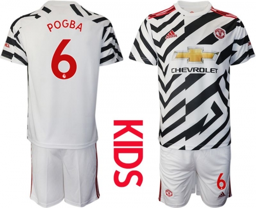 Youth 2020-2021 club Manchester united away 6 white Soccer Jerseys