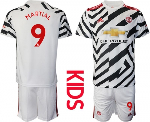 Youth 2020-2021 club Manchester united away 9 white Soccer Jerseys