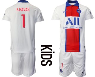 Youth 2020-2021 club Paris St German away 1 white Soccer Jerseys