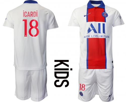 Youth 2020-2021 club Paris St German away 18 white Soccer Jerseys