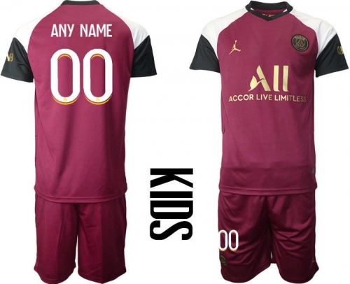 Youth 2020-2021 club Paris St German away customized red Soccer Jerseys