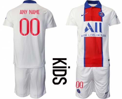 Youth 2020-2021 club Paris St German away customized white Soccer Jerseys