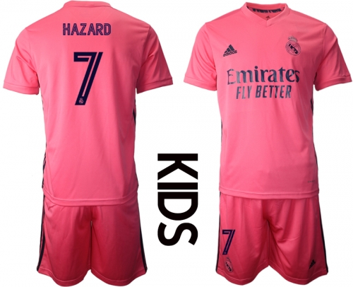 Youth 2020-2021 club Real Madrid away 7 pink Soccer Jerseys