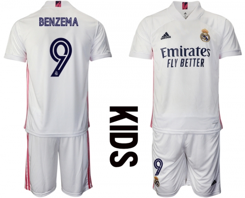 Youth 2020-2021 club Real Madrid home 9 white Soccer Jerseys