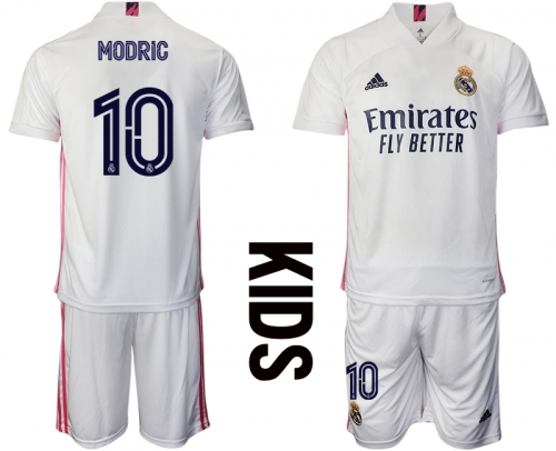 Youth 2020-2021 club Real Madrid home 10 white Soccer Jerseys