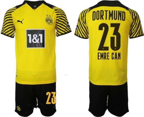 Men 2021-2022 Club Borussia Dortmund home 23 yellow Soccer Jersey