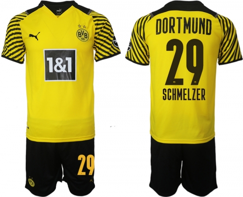 Men 2021-2022 Club Borussia Dortmund home 29 yellow Soccer Jersey