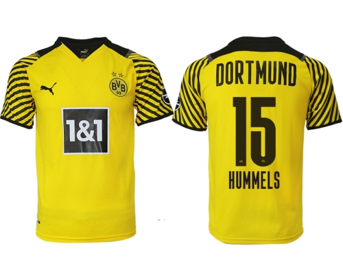 Men 2021-2022 Club Borussia Dortmund home yellow aaa version 15 Soccer Jersey