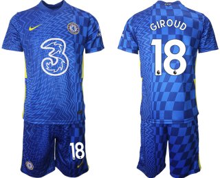 Men 2021-2022 Club Chelsea FC home blue 18 Nike Soccer Jerseys