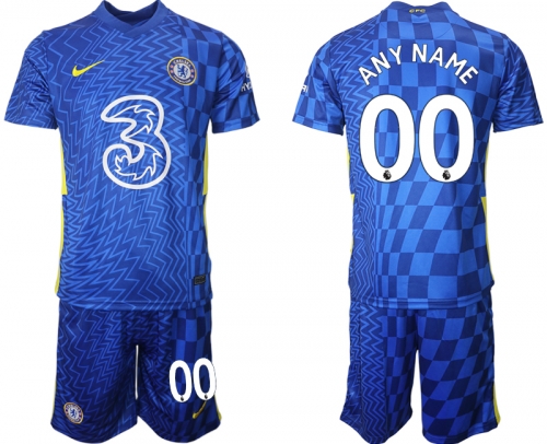 Men 2021-2022 Club Chelsea FC home blue customized Nike Soccer Jerseys