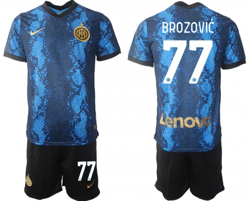 Men 2021-2022 Club Inter Milan home blue 77 Nike Soccer Jersey