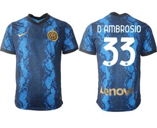 Men 2021-2022 Club Inter Milan home blue aaa versio 33 Nike Soccer Jersey