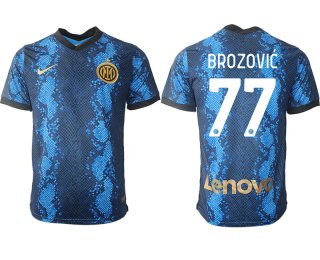 Men 2021-2022 Club Inter Milan home blue aaa versio 77 Nike Soccer Jersey