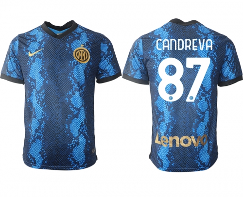 Men 2021-2022 Club Inter Milan home blue aaa versio 87 Nike Soccer Jersey