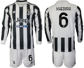 Men 2021-2022 Club Juventus home white Long Sleeve 6 Adidas Soccer Jersey