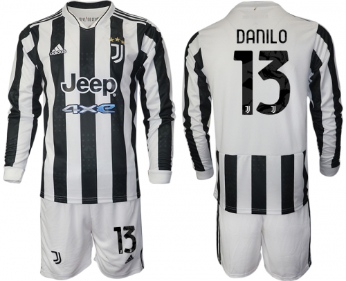 Men 2021-2022 Club Juventus home white Long Sleeve 13 Adidas Soccer Jersey