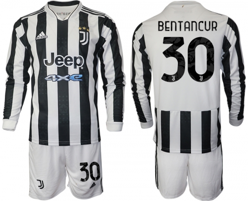 Men 2021-2022 Club Juventus home white Long Sleeve 30 Adidas Soccer Jersey